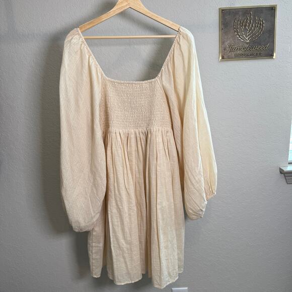 Women's First Love Cream Crochet Bodice Fit and Flare Dress‎ Size Large - Picture 6 of 10